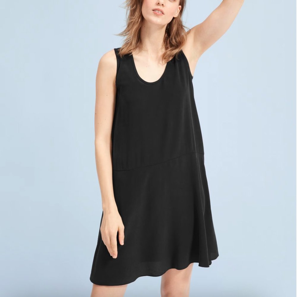 Everlane Clean Silk Sleeveless Dress in grey